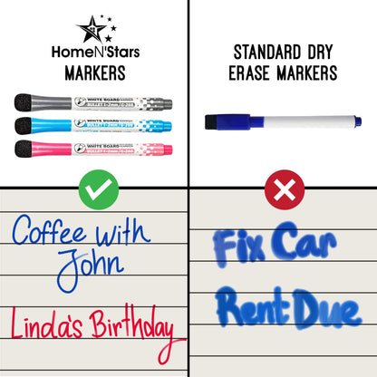 Home N'Stars Weekly White Board Dry Erase, Magnetic Weekly Planner For Fridge