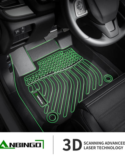 ANBINGO®-Floor Mats Custom for Volkswagen Golf/Golf Alltrack/Golf GTI/Golf R/Golf Sportwagen MK7 2015-2021 Waterproof Car Mats All Weather Mats Floor Liners VW Accessories Front& Rear Full Set Black