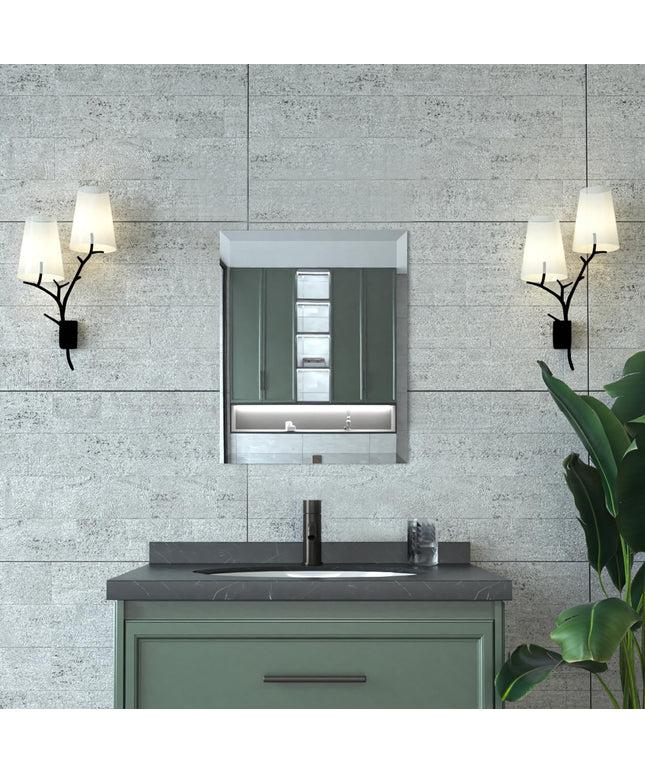 Mirrorons Beveled Mirror, Bathroom Mirrors for Wall 16" x 20", Frameless Rectangle Bathroom Mirror with Beveled Edge, Hangs Horizontally or Vertically, Tempered Glass Upgraded Packing