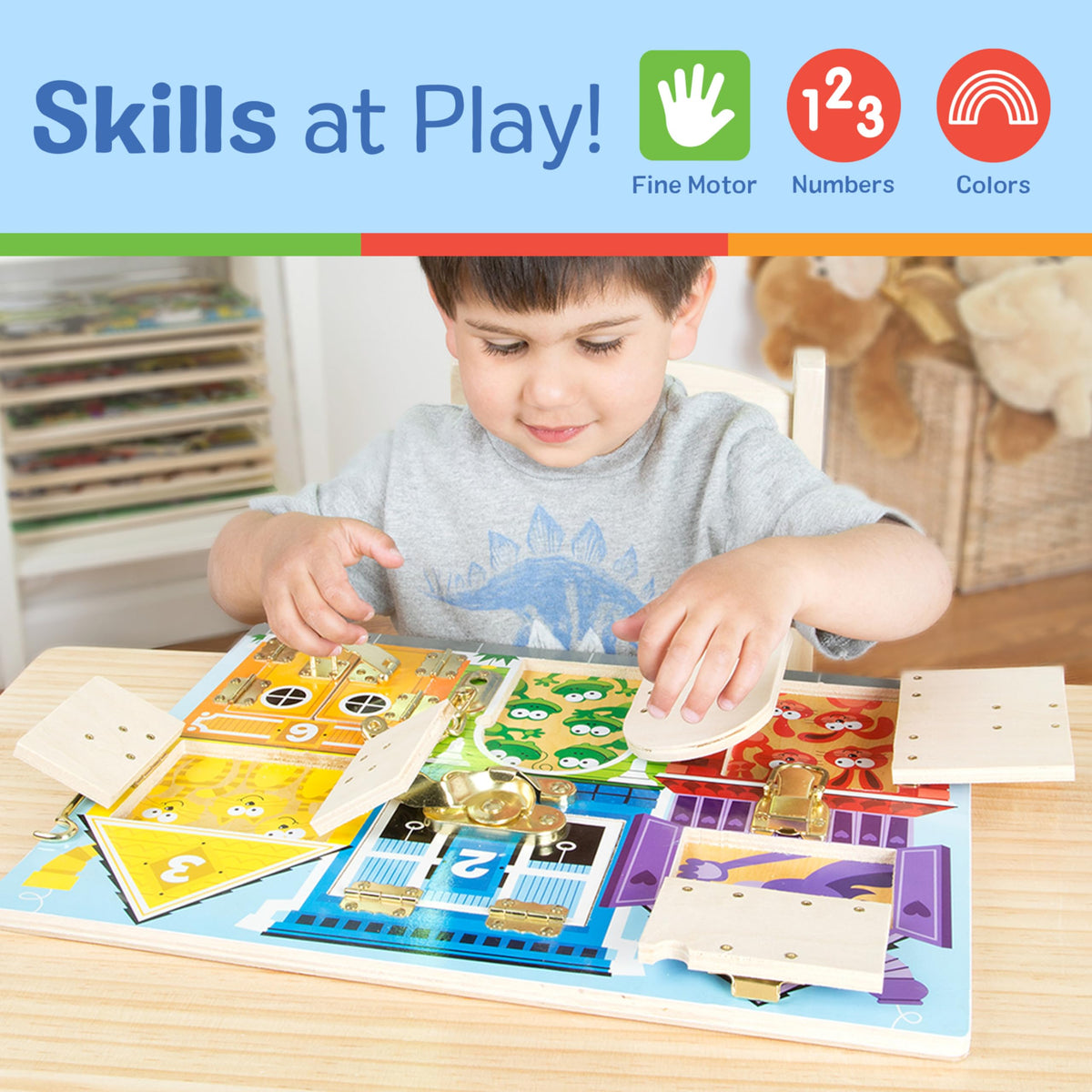 Melissa & Doug Latches Board Frustration-Free Packaging Skill Builders Toy (Open Box)