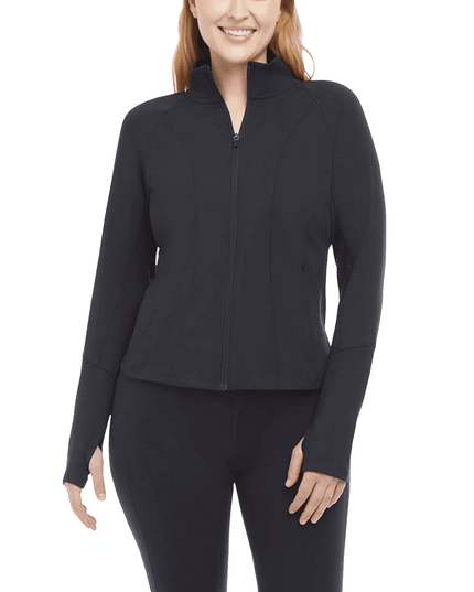 SIZE S - Danskin Women's Contour Yoga Full Zip Jacket, Black Salt