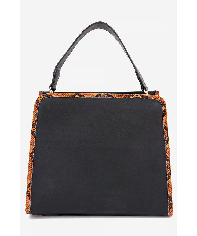 Women Snake Skin Lining Satchel Bag