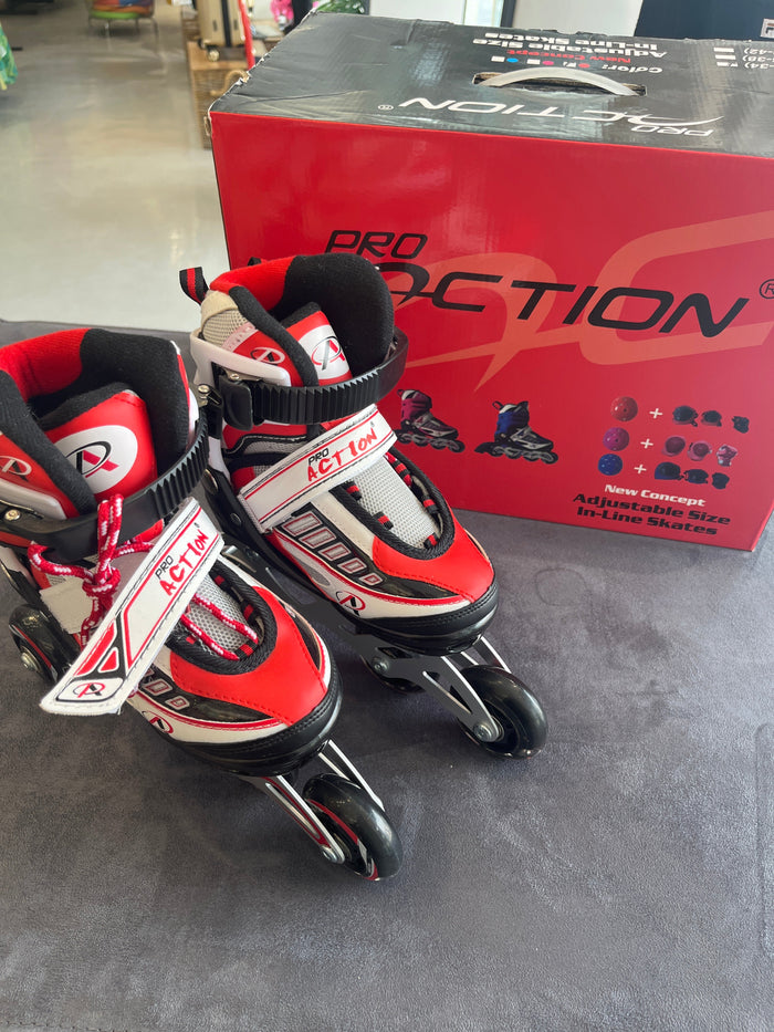 Clearance of Pro Action Shoes – Adjustable Size in Line Red Color