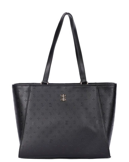 Pierre Cardin Women's Shoulder Bag with Gold Zip and Gold Logo in Black