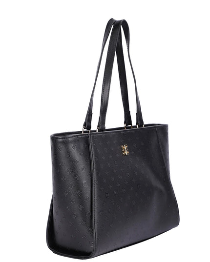 Pierre Cardin Women's Shoulder Bag with Gold Zip and Gold Logo in Black