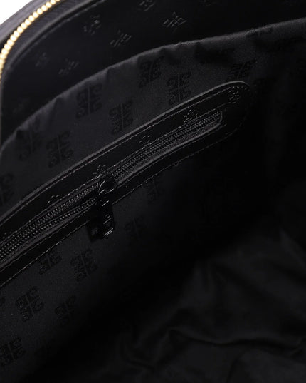 Pierre Cardin Women's Shoulder Bag with Gold Zip and Gold Logo in Black