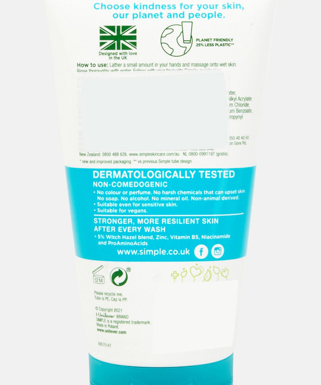 Simple Daily Skin Detox Purifying Facial Wash | 150ml