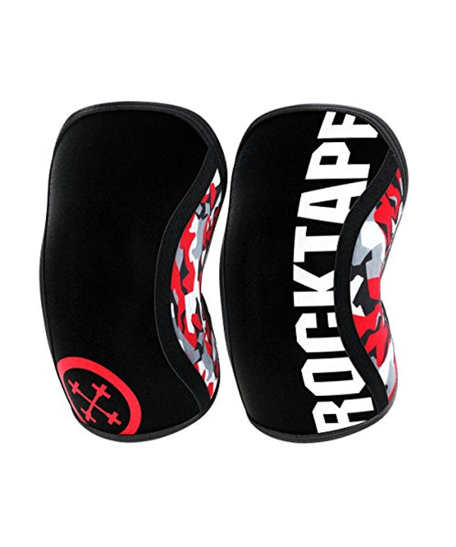 Rocktape Assassins Knee Compression Sleeves, Knee Brace For Weightlifting, Cross Training & Working Out - Reduce Strain & Swelling (2 Sleeves) 7mm Thickness, Small, Red Camo