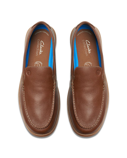 Clarks Flexway Step Men’s Tan Leather Moccasins Light Brown