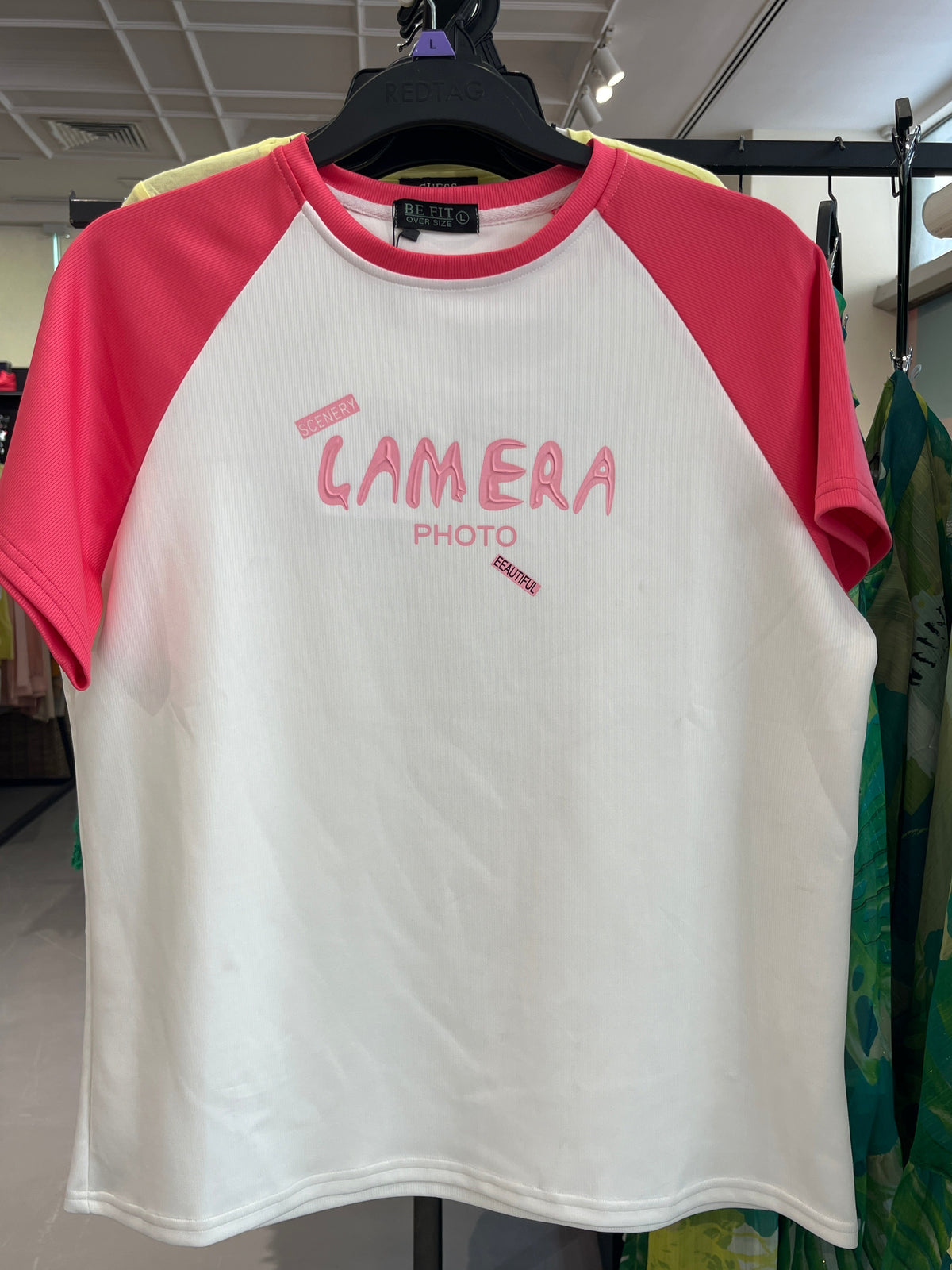 Be Fit Women'S Oversized "Camera Photo" Raglan T-Shirt