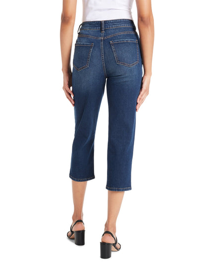 SIZE: XS(0-2) - Time and Tru Women's Slim Fit Capri Jeans with Side Slit Hem, 23" Inseam