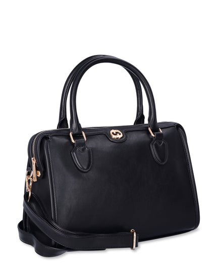 Time and Tru Women S Wyatt Satchel Handbag Black