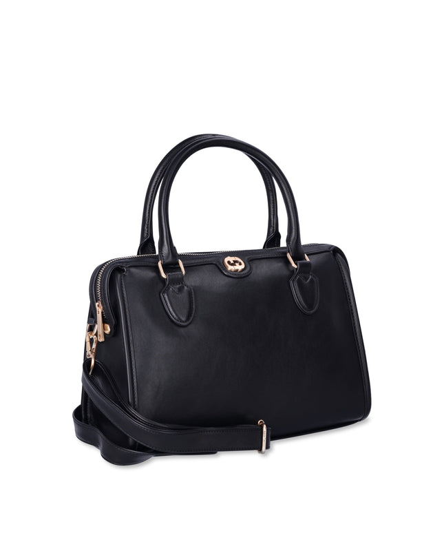 Time and Tru Women S Wyatt Satchel Handbag Black