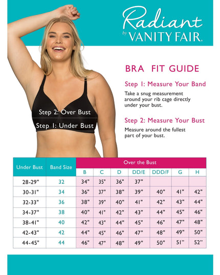 SIZE: 36DDD - Vanity Fair Radiant Collection Women's Smoothing Minimizer Bra, Style 3476084