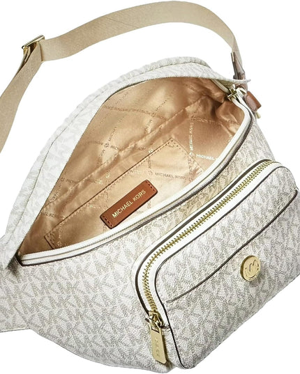 Michael Kors Maisie Large Vanilla Waistpack Card Case Fanny Pack Bag