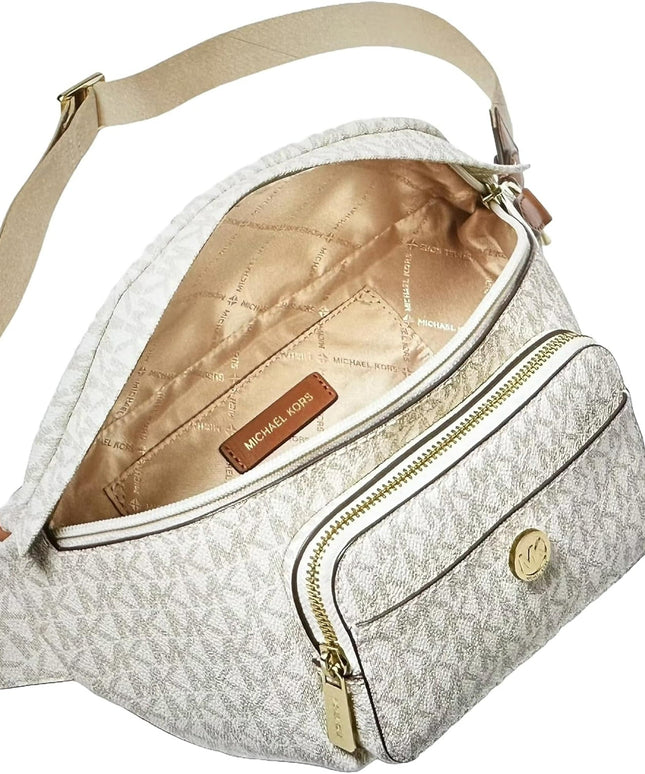 Michael Kors Maisie Large Vanilla Waistpack Card Case Fanny Pack Bag