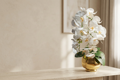 Royal White Orchid Floral Arrangement for Home Decor