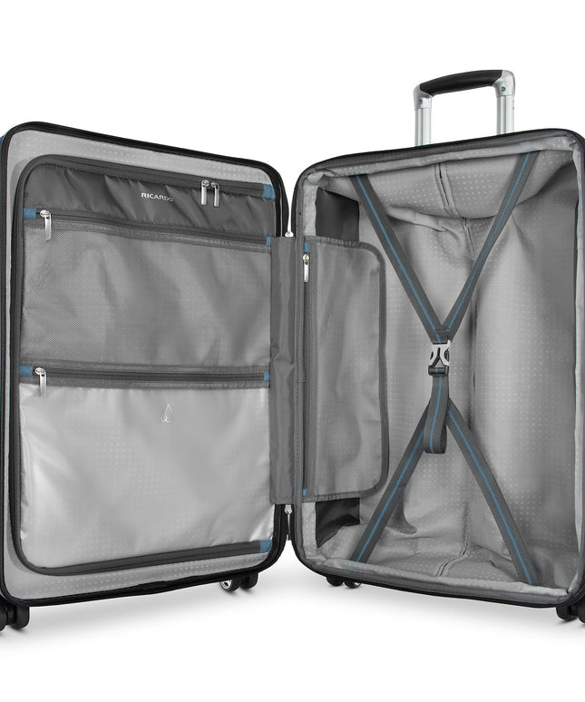 Ricardo Contour Polypropylene Hardside Travel Luggage 2pc Set, Blue