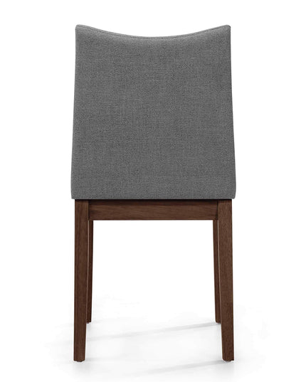 Christopher Knight Home Dimitri Fabric with Walnut Finish Dining Chairs, 2-Pcs Set, Dark Grey
