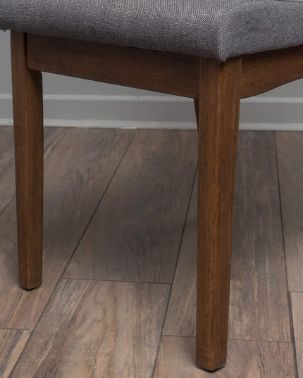 Christopher Knight Home Dimitri Fabric with Walnut Finish Dining Chairs, 2-Pcs Set, Dark Grey