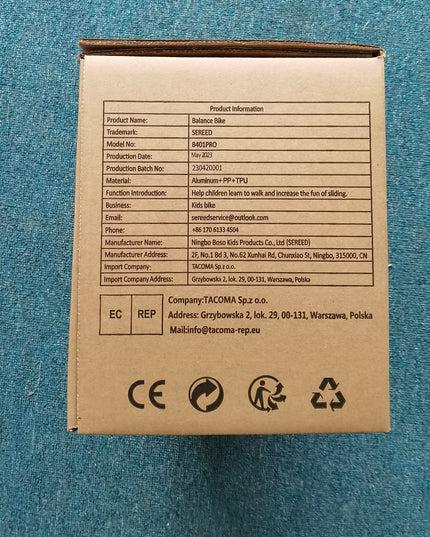 SEREED Children's Balance Bike from 1 Year, Balance Bike Toy for 12-36 Months Baby, First Bicycle without Pedal with 4 Wheels for Boys and Girls, Toddlers, First Birthday Gift