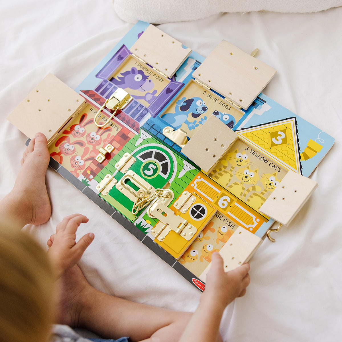 Melissa & Doug Latches Board Frustration-Free Packaging Skill Builders Toy (Open Box)
