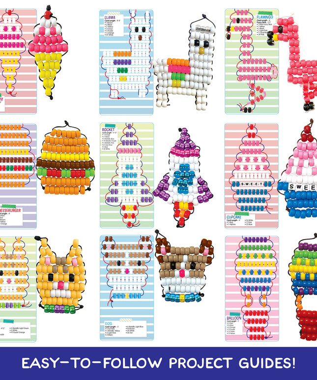 Made By Me Ultimate Bead Pets by Horizon Group USA, Bead Pets Crafts for Kids, Includes Over 1400 Beads, Cording, Keychains & Carabiner Clips, Design Templates, Storage Cases & More