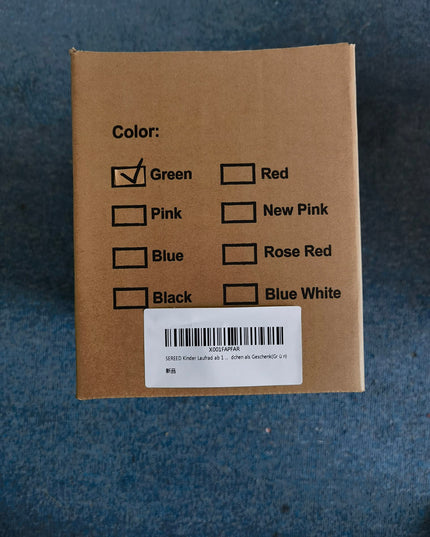 SEREED Children's Balance Bike from 1 Year, Balance Bike Toy for 12-36 Months Baby, First Bicycle without Pedal with 4 Wheels for Boys and Girls, Toddlers, First Birthday Gift