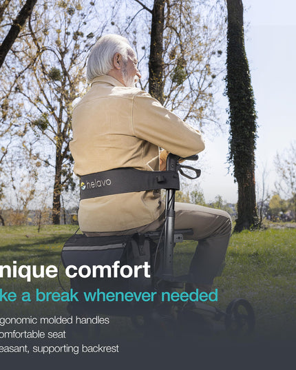 Helavo Foldable Premium Rollator - Lightweight Aluminium - Maximum Mobility in Home and Outdoor Use