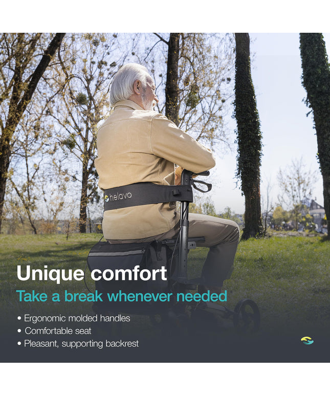 Helavo Foldable Premium Rollator - Lightweight Aluminium - Maximum Mobility in Home and Outdoor Use