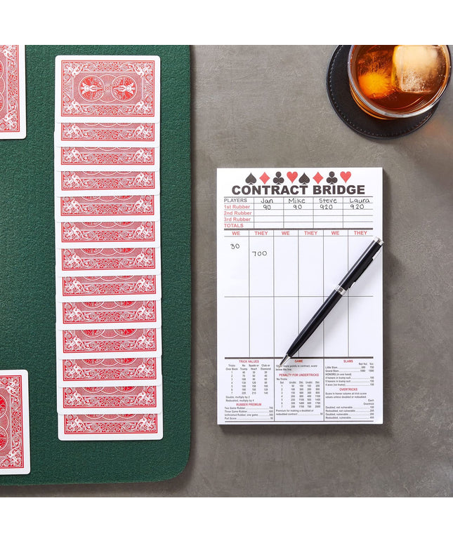 Best Paper Greetings Bridge Score Cards with Trick Values (Pack of 5, Total 250 Sheets)