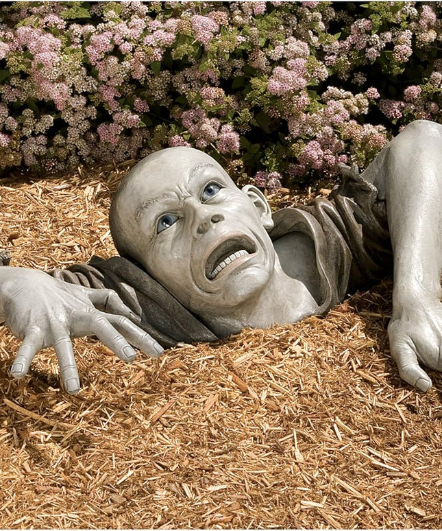 Design Toscano DB383020 The Zombie of Montclaire Moors Indoor/Outdoor Garden Statue Halloween Decoration, 31 Inches Wide, 19 Inches Deep, 8 Inches High, Full Color Finish