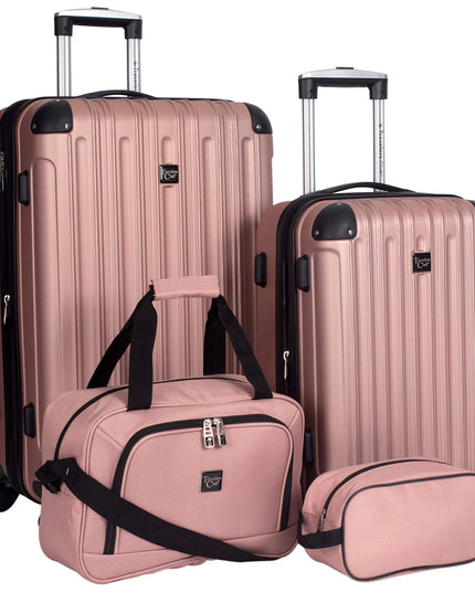Travelers Club Expandable Midtown Hardside 4-Piece Luggage Travel Set, Rose Gold