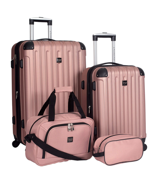 Travelers Club Expandable Midtown Hardside 4-Piece Luggage Travel Set, Rose Gold