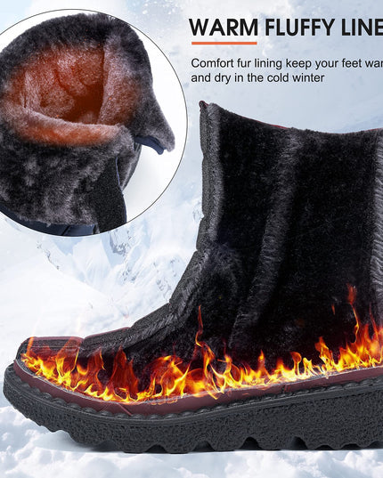 SIZE: 39 - Ablanczoom Womens Winter Snow Boots With Warm Fur Lining Comfortable Non Slip Ankle Booties Outdoor Waterproof Walking Boots for Women