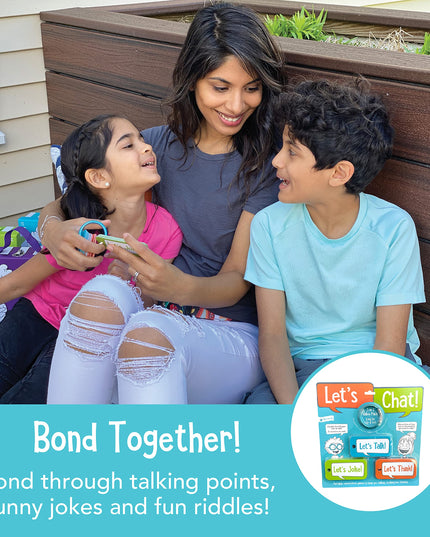 Open The Joy Let’s Chat 3–1 Conversation Starters Cards for Kids, Grab and Go Travel Card Games in Car, Airplanes, Talk, Think, Joke Cards - Ages 4+
