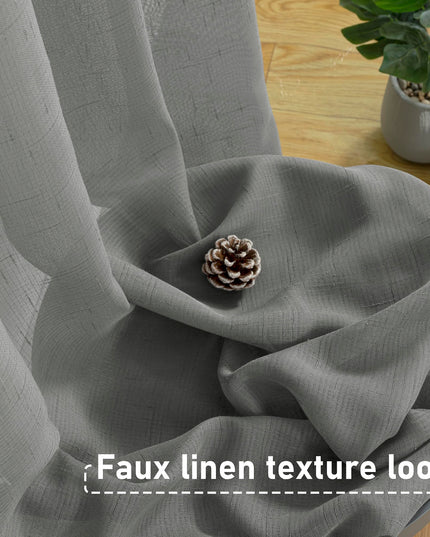 BGment Sheer Linen Curtains for Living Room 2 Panels Set