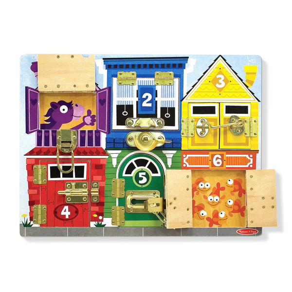 Clearance of Melissa & Doug Toy – Latches Board (Open box)