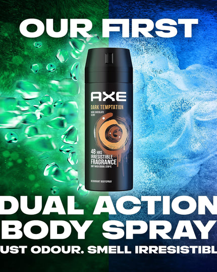 AXE Men Deodorant Body Spray, Dark Temptation, 48 hours irresistible fragrance, 150ml