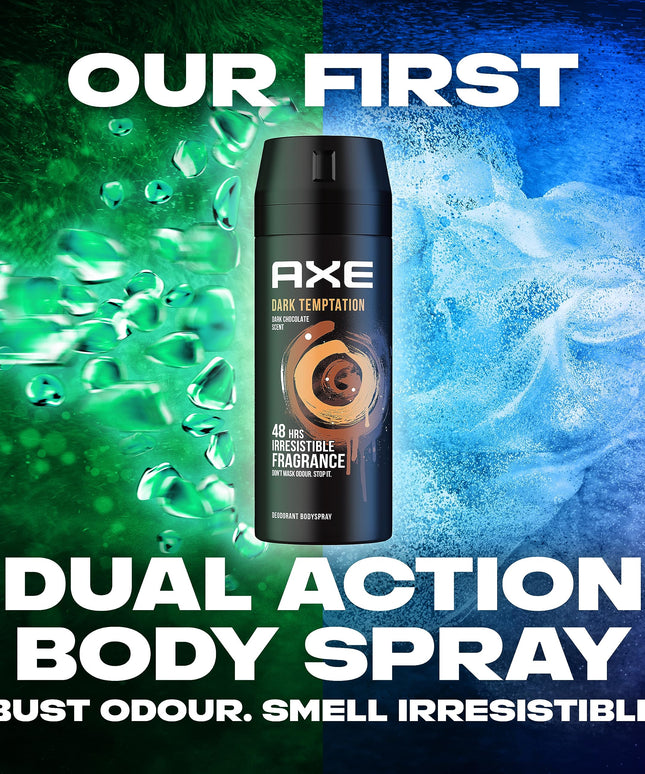AXE Men Deodorant Body Spray, Dark Temptation, 48 hours irresistible fragrance, 150ml