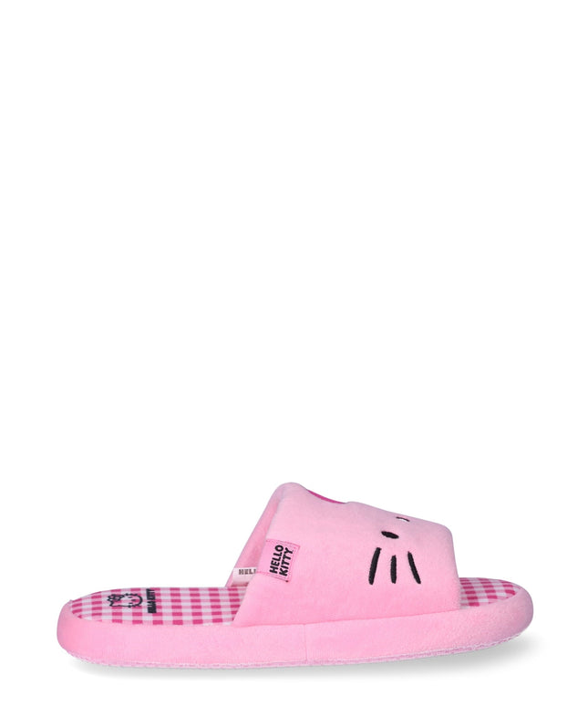 SIZE: 40 - Hello Kitty Women’s Embroidered Velour Slide Slippers