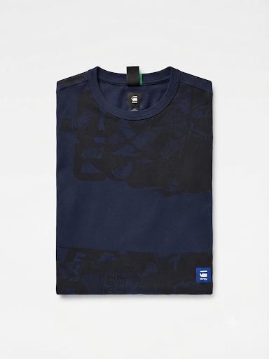 G-Star Rau Blue T Shirt Dark Patern