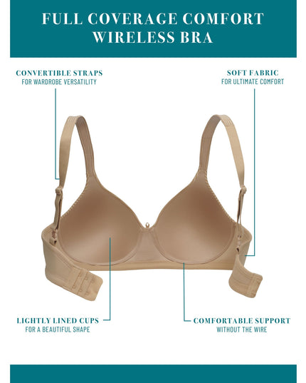 SIZE: 38B - Vanity Fair Radiant Collection Women's Full Coverage Comfort Wireless Bra, Style 3472389