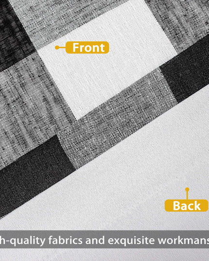 DriftAway Buffalo Plaid Check Curtains Woven Plaid Pattern Lined Blackout Thermal 2 Panels 127 x 213 cm (Black)