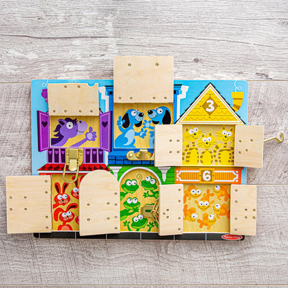 Melissa & Doug Latches Board Frustration-Free Packaging Skill Builders Toy (Open Box)