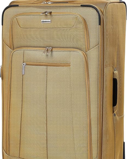 Pierre Cardin Premium Luggage With TSA LOCK, 4 wheels (Checked Luggage 32-Inch, Champagne)