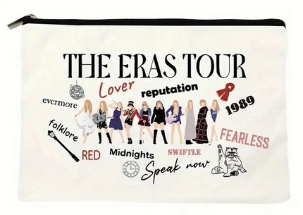 Taylor Swift Eras Tour Makeup Bag – 9" x 7" Zippered Pouch for Cosmetics, Pencils & Travel Essentials | Cute Swiftie Gift for Women, Girls, Teens | Eras Album Aesthetic Toiletry Bag