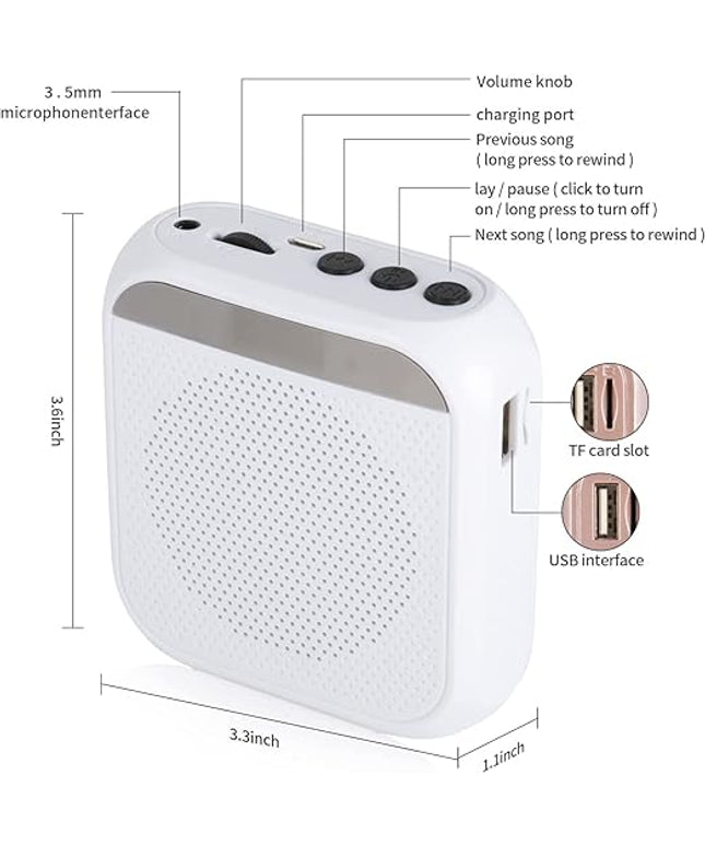 Waistband Amplifier With Lithium Battery - White