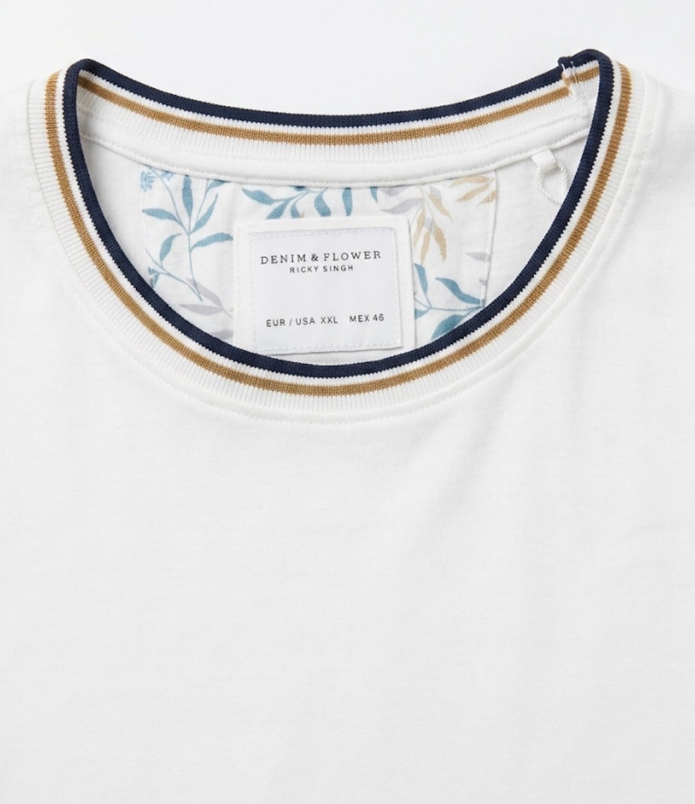 Denim & Flower White T-Shirt For Men