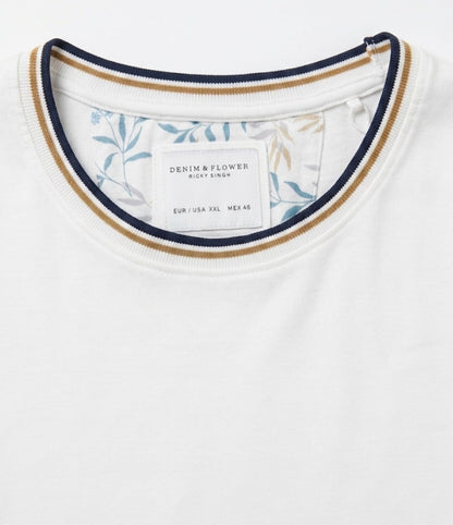 Denim & Flower White T-Shirt For Men